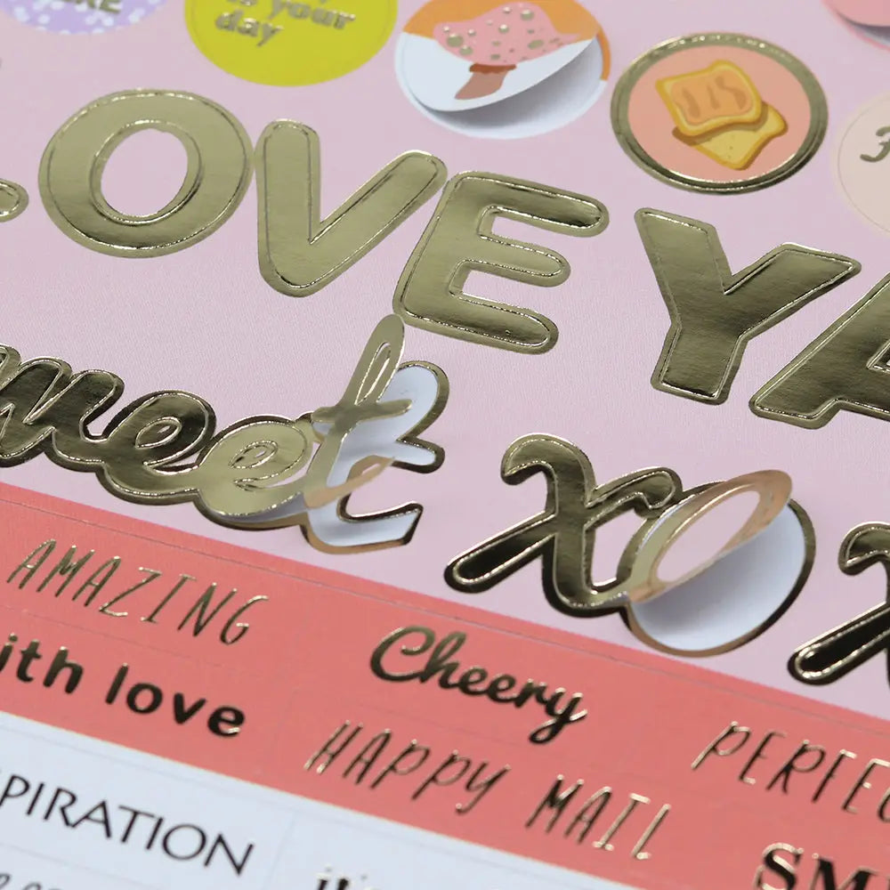 Cute Brunch Series Gilding Sticker Keep Adore